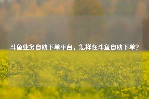 斗鱼业务自助下单平台，怎样在斗鱼自助下单？